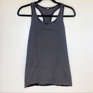 lululemon athletica Black and White Striped Tank Top